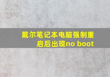 戴尔笔记本电脑强制重启后出现no boot